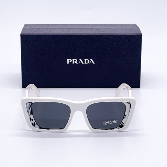 NEW PRADA PR08YSF 02V5S0 SUNGLASSES PRADA PR08YS WHITE NEW SUNGLASSES SPR 08Y - Picture 2 of 14